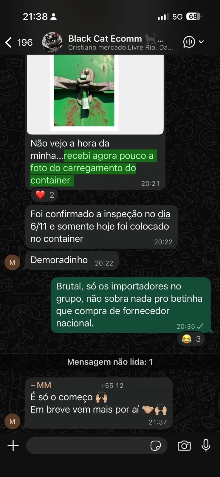 Carregamento do container