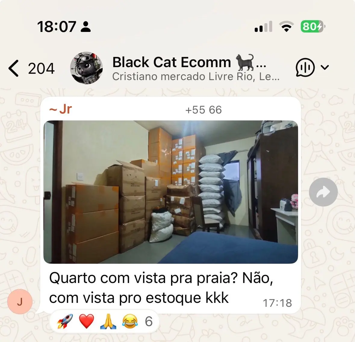 Quarto com vista pro estoque