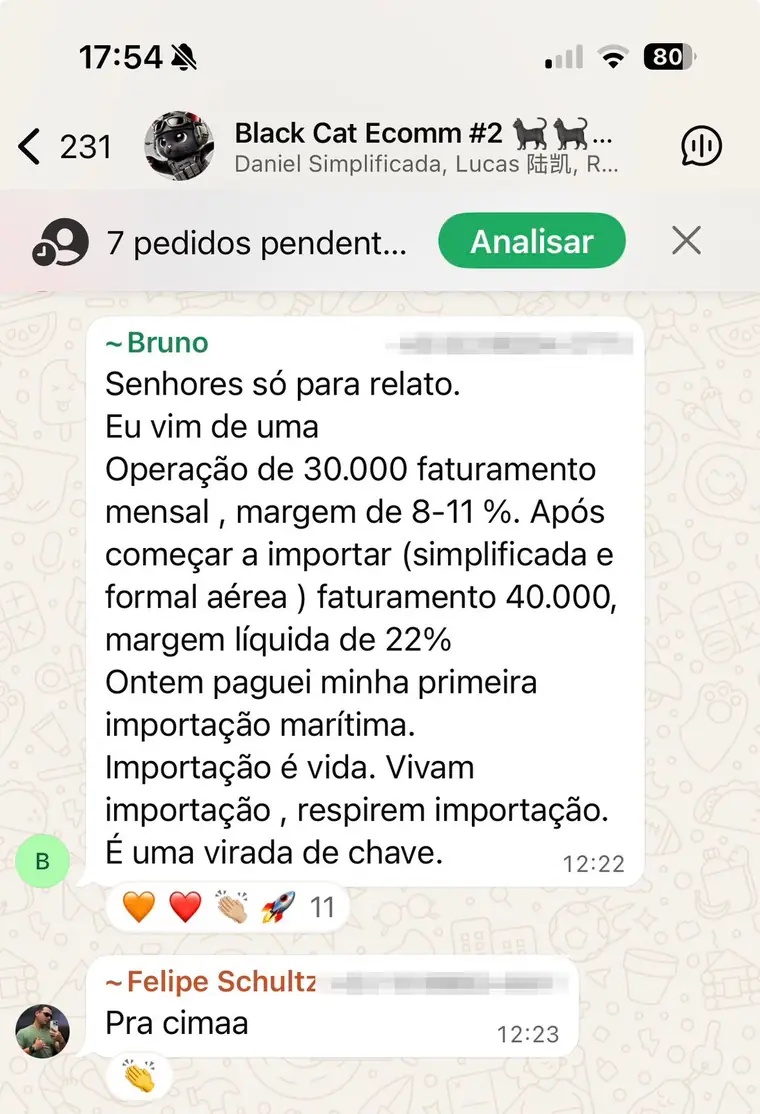 Margem dobrou depois que importou